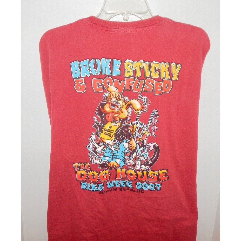 Bike Week Myrtle Beach 2007 The Dog House Broke Sticky Confused 2XL Gilden